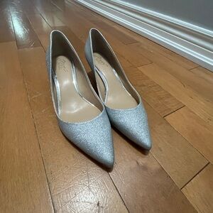 Elegant Silver Glitter Heels